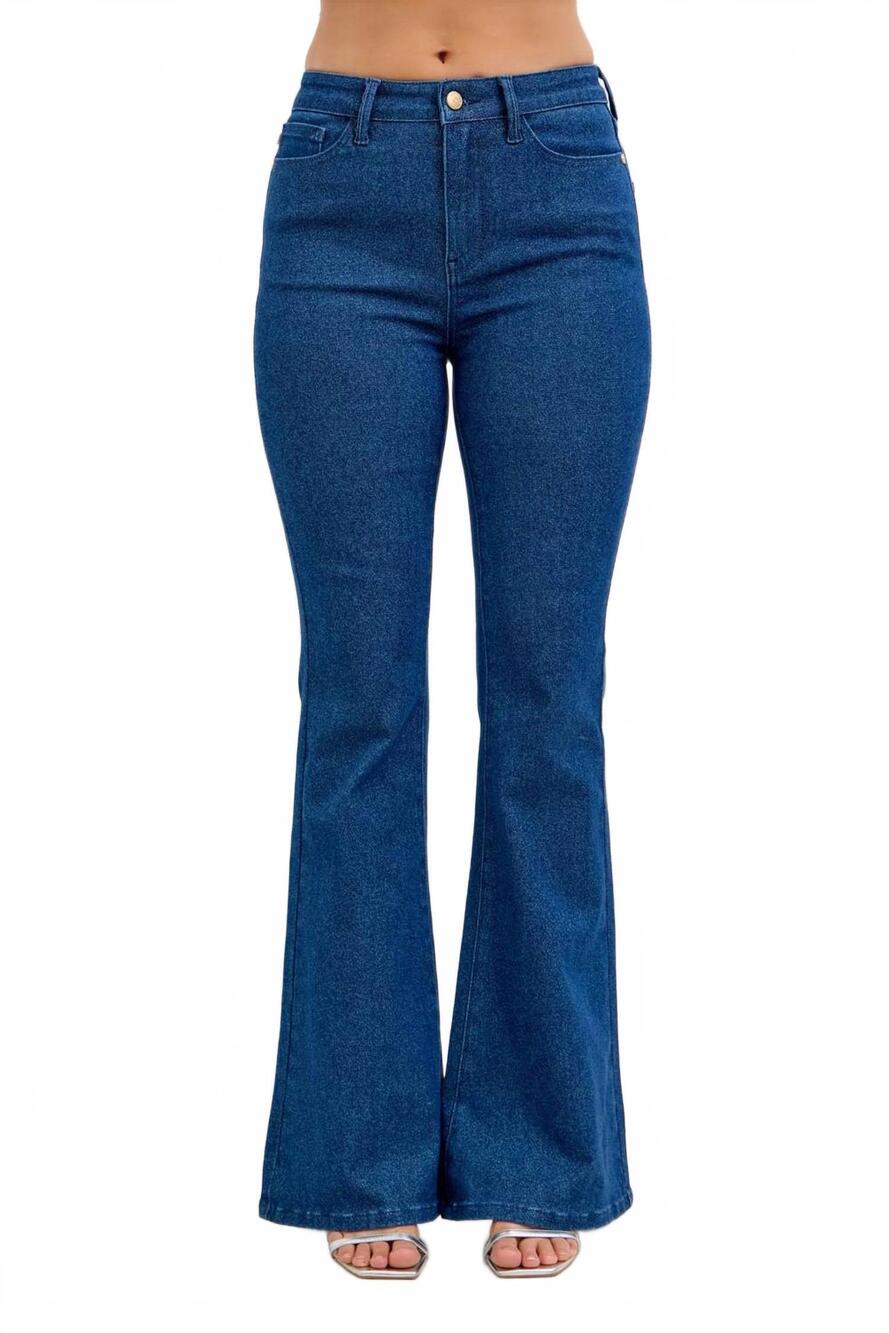 NEW JUDY BLUE sparkle glitter flare denim jeans in blue